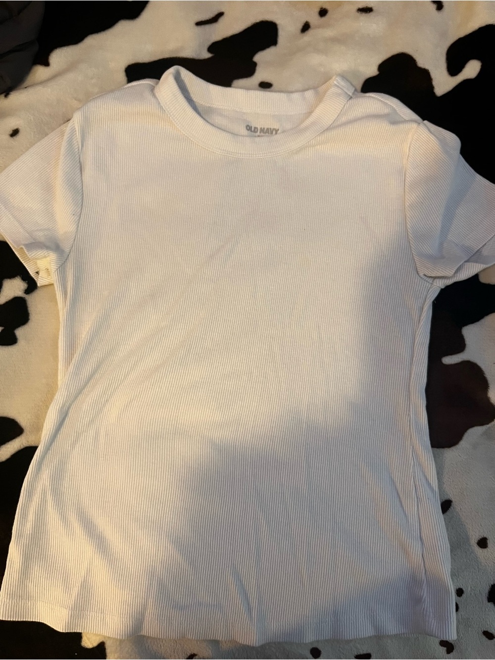 Old Navy White Ribbed Short Sleeve Tee - Women's